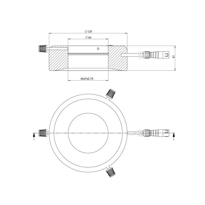 StarLight Opto-Electronics RL12-10s-S4 B, spot, segment, blauw (470 nm), Ø 66mm