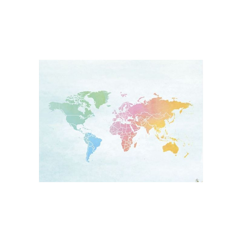 Miss Wood Wereldkaart Houten Kaart Aquarel Splash XL