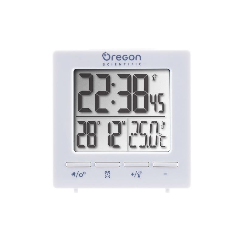 Oregon Scientific Weerstation Radiogestuurde wekker met kamertemperatuurweergave wit