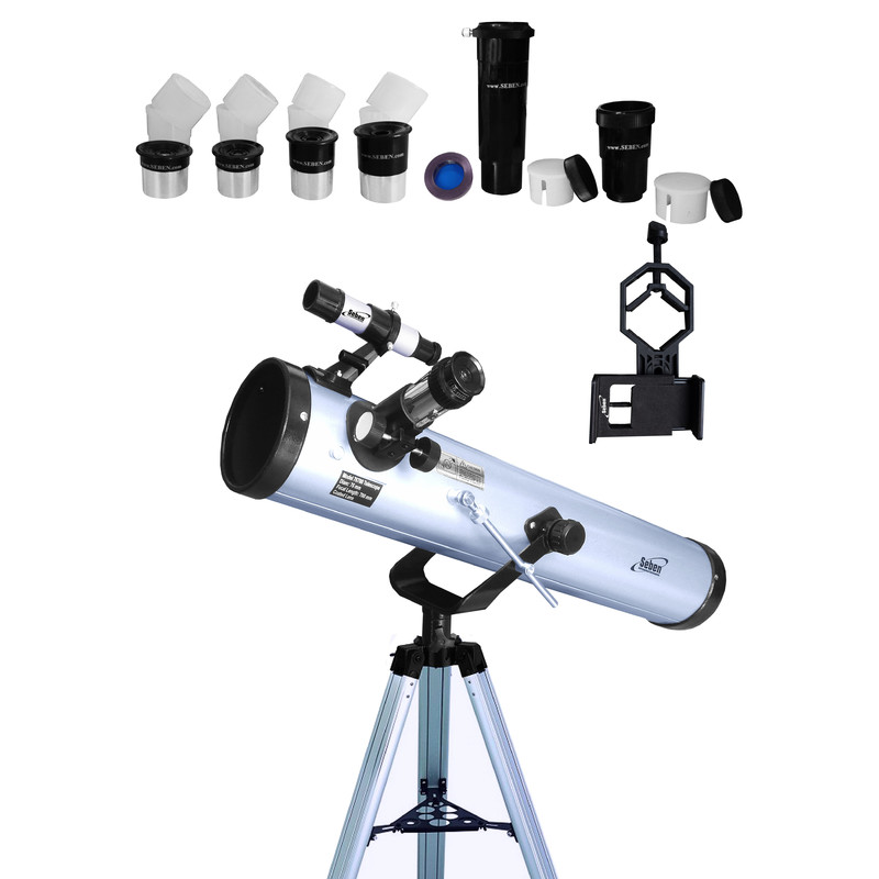 Seben Telescoop 76-700 Reflector Telescope + Smartphone Camera Adapter Holder Mount DKA5