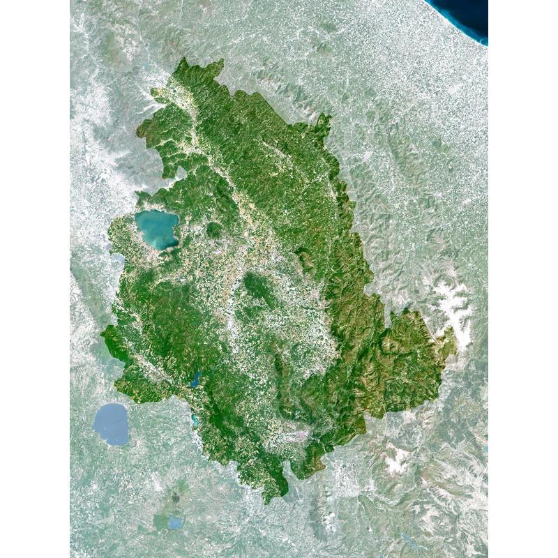 Planet Observer Regionale kaart van de regio Umbrië (gelamineerd)