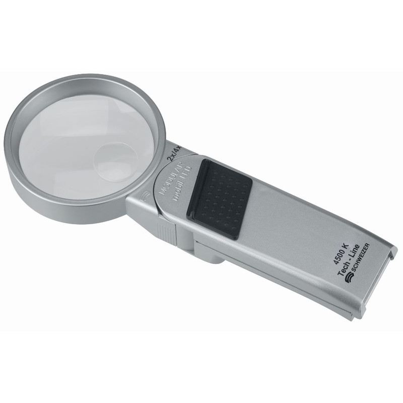 Schweizer Vergrootglazen Tech-Line Modular 2x, 4x; Ø70/Ø20mm, bifocaal, 4500K