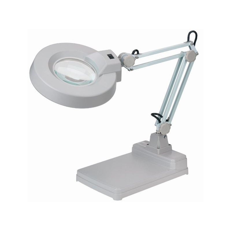 Schweizer Vergrootglazen Vergrootglas schaararm tafelvoet, 2x/Ø125mm, biconvex, 22W
