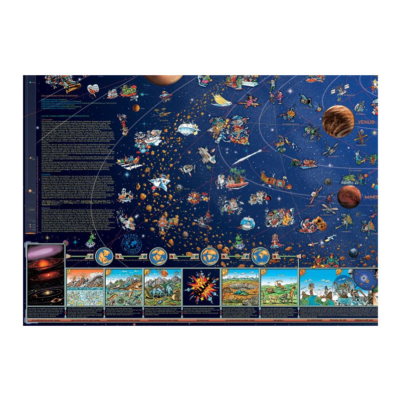Stellanova Kinderkaart Weltraum Planeten Sonnensystemkarte Poster für Kinder