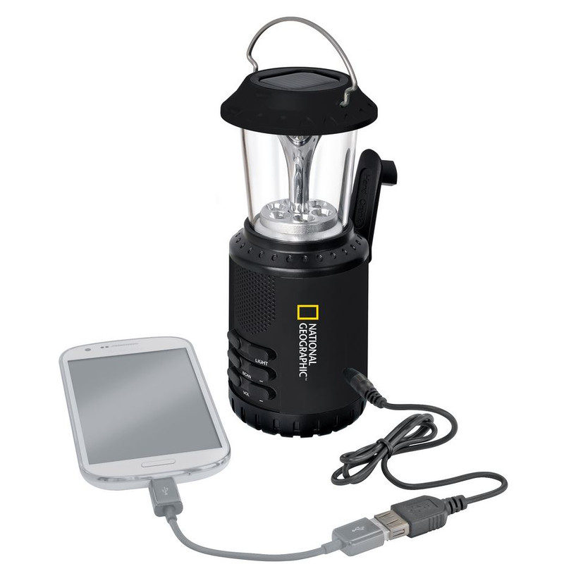 National Geographic Werklamp Campinglantaarn op zonne-energie met radio