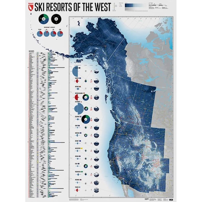 Marmota Maps Regionale kaart Ski Resorts of the West