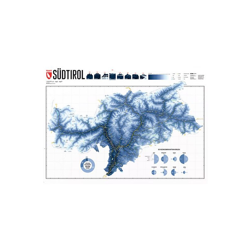 Marmota Maps Regionale kaart Zuid-Tirol Ski Blauw