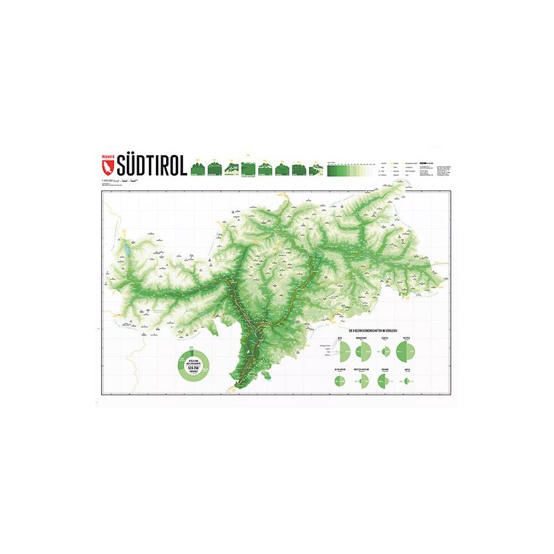 Marmota Maps Regionale kaart Zuid-Tirol Mountain Groen
