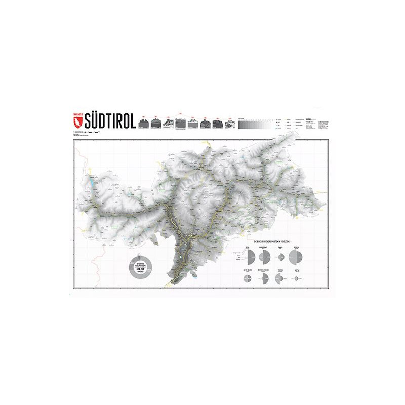 Marmota Maps Zuid-Tirol Kaart Grijs