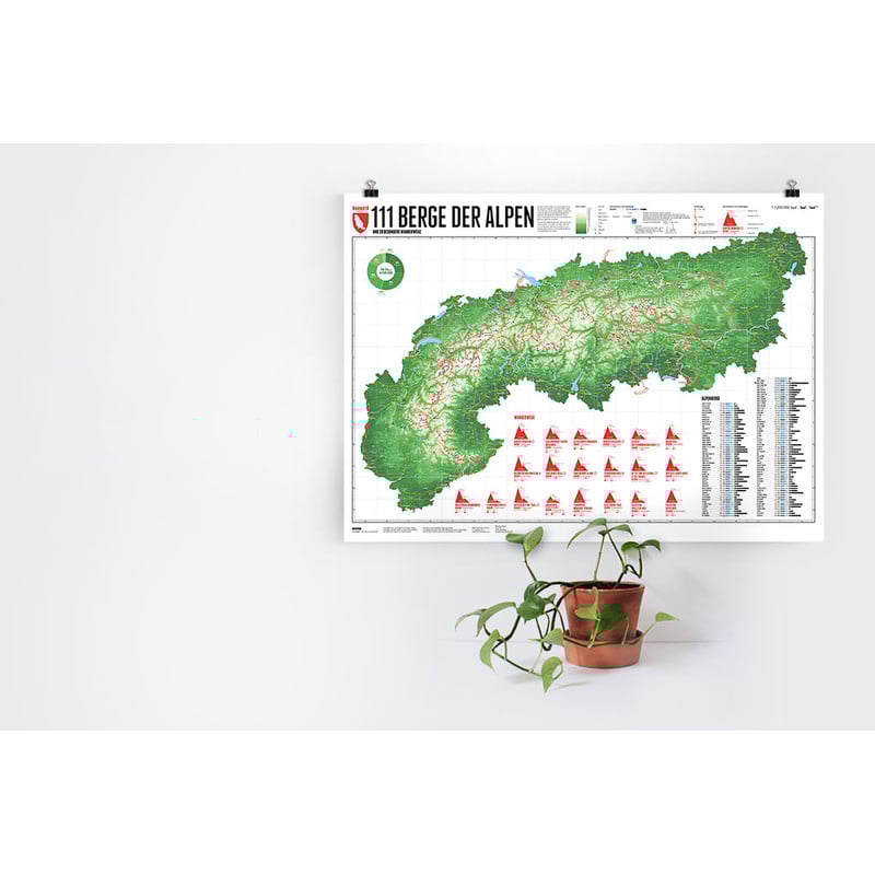 Marmota Maps Alpenkaart 111 bergen en 20 wandelroutes