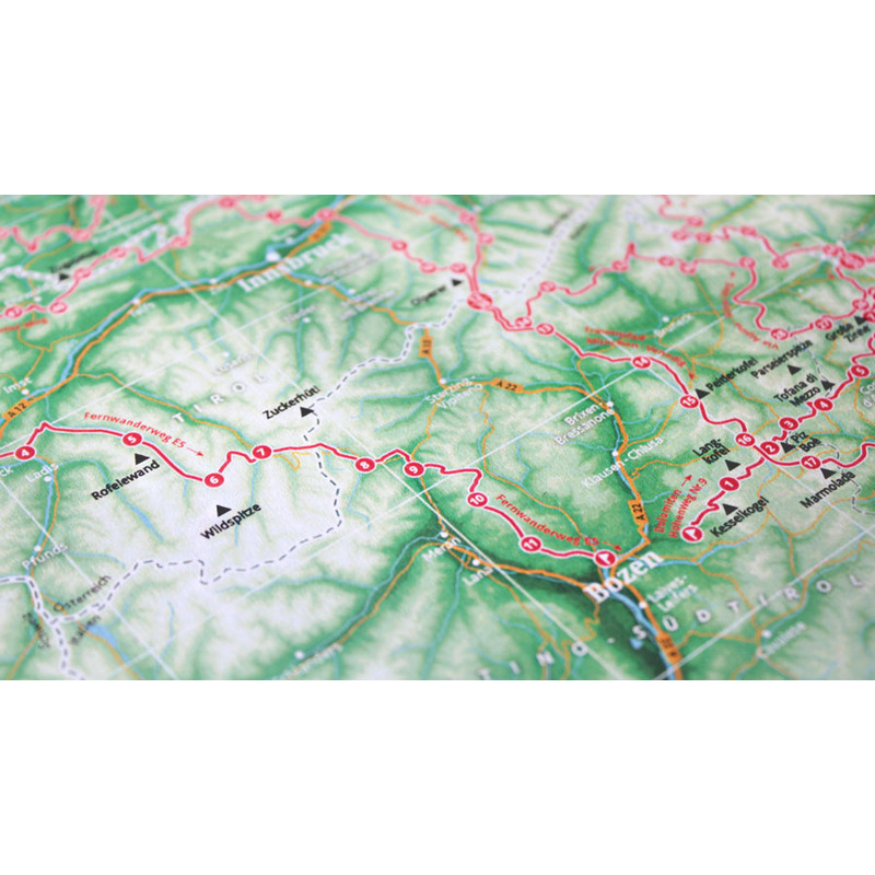 Marmota Maps Regionale kaart Map of the Alps with 111 Mountains and 20 Mountain trails