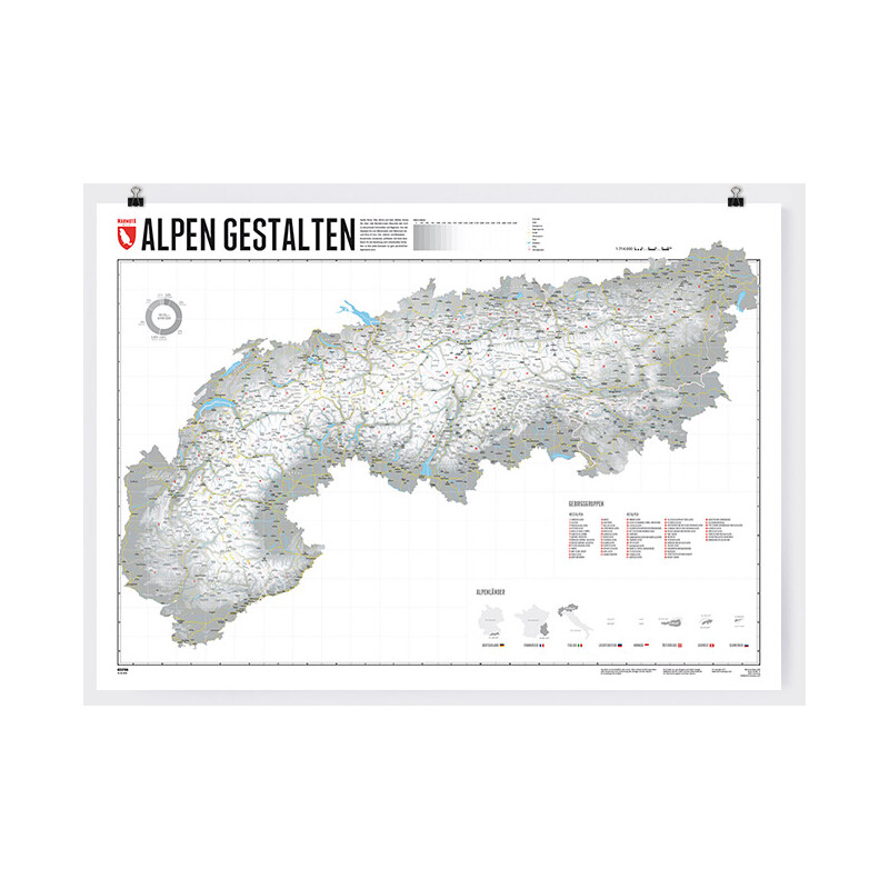 Marmota Maps Regionale kaart Ontwerp de Alpen (100x70cm)
