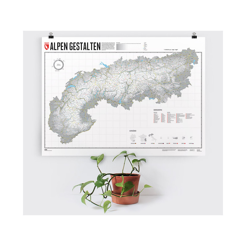 Marmota Maps Regionale kaart Ontwerp de Alpen (100x70cm)