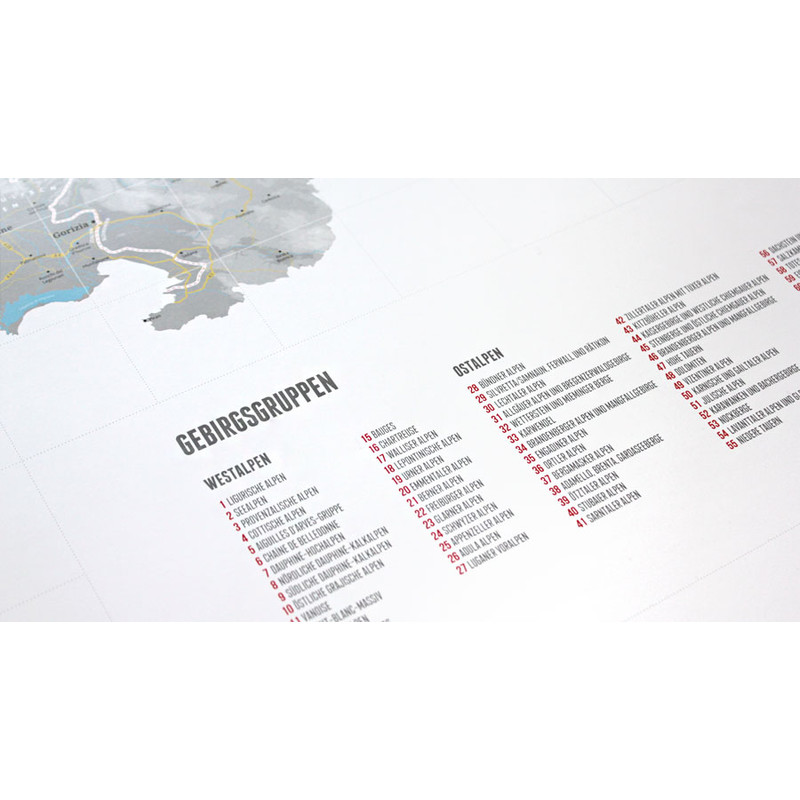 Marmota Maps Regionale kaart Ontwerp de Alpen (100x70cm)
