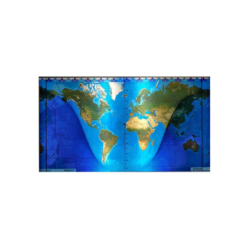 Geochron vervangwereldkaart, topografische