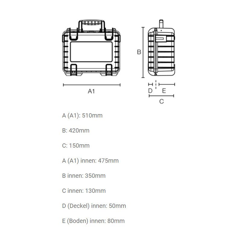 B+W Type 6040 zwart/ foam