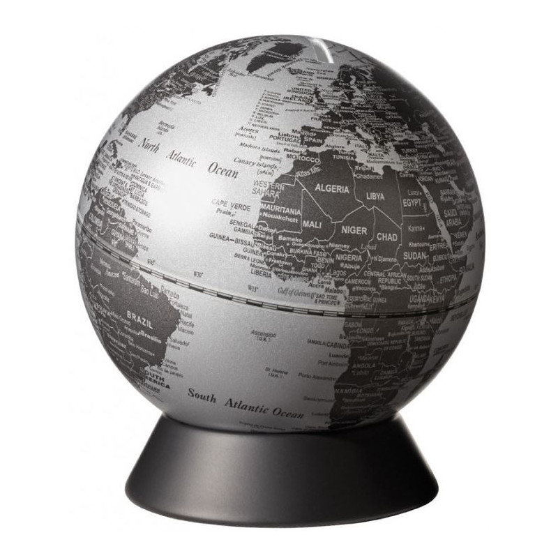 TROIKA Globe Orion mat zilveren spaarpot 14cm