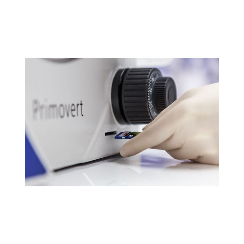ZEISS omgekeerde microscoop Primovert HDcam Ph0, Ph1, Ph2, 40-400x, Ph1, Kond 0,4, Cam 5MP