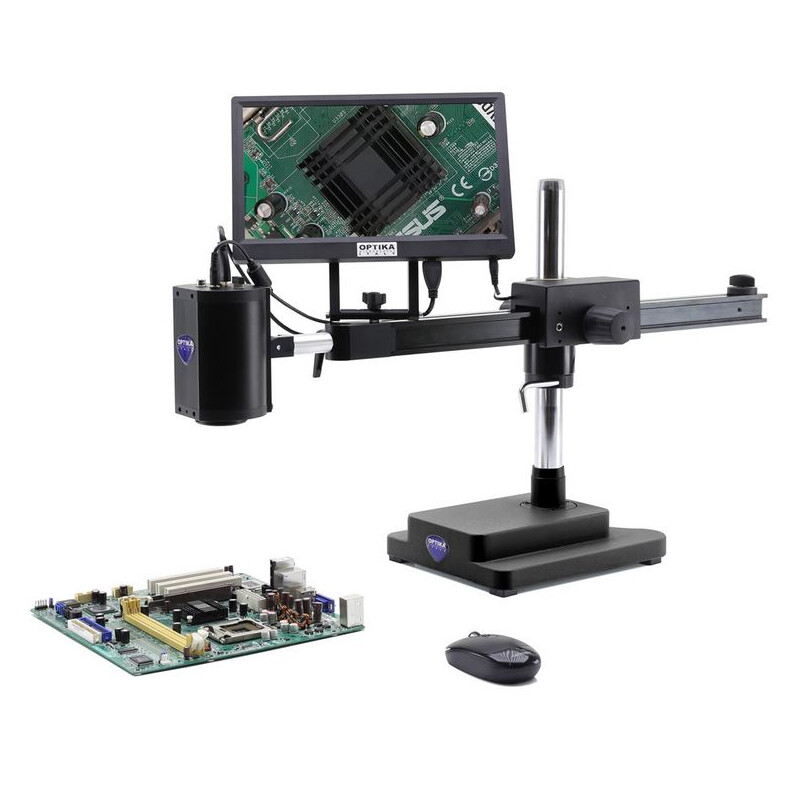 Optika Microscoop IS-02, zoom opt. 1x-14x, camera 2MP, 11,5inch scherm
