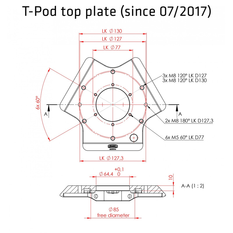 Avalon Statief T-Pod 75-110cm