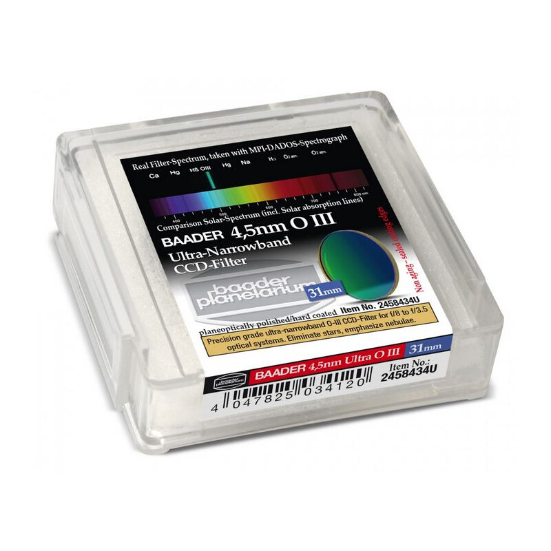 Baader Ultra-Narrowband 4,5nm OIII Filters voor CCD 31mm