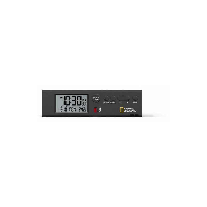 National Geographic Radiogestuurde wereldtijdwekker met thermometer en Zaklamp
