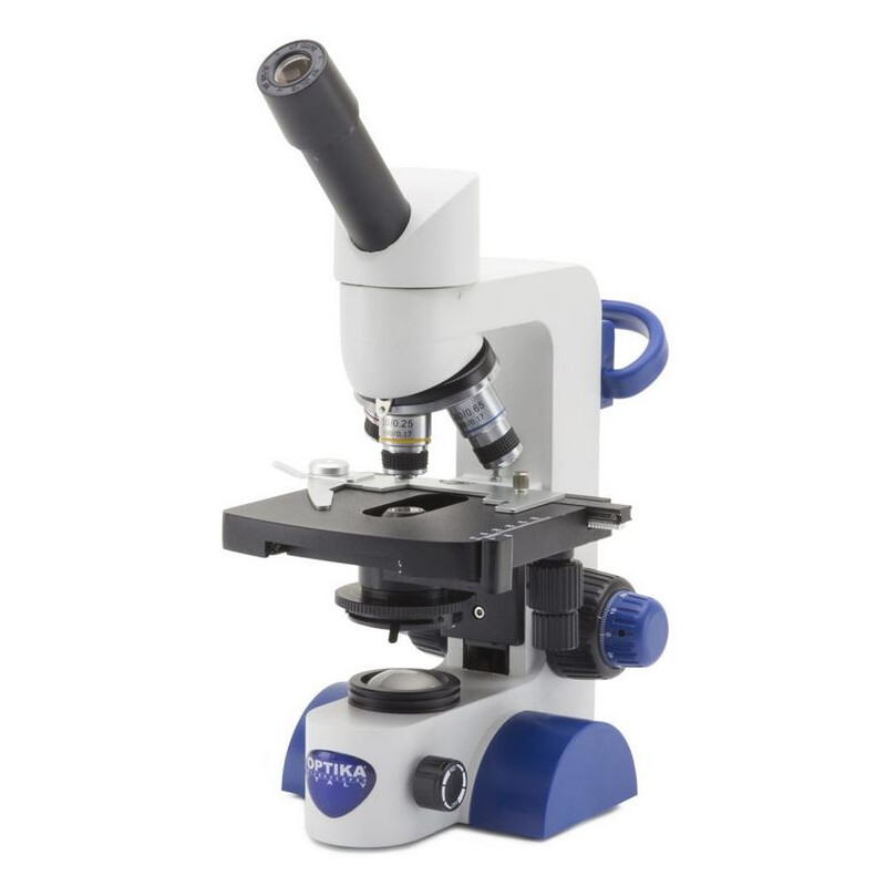 Optika Microscoop B-62, mono, 40-400x, LED, oplaadbare batterij, Kruistafel