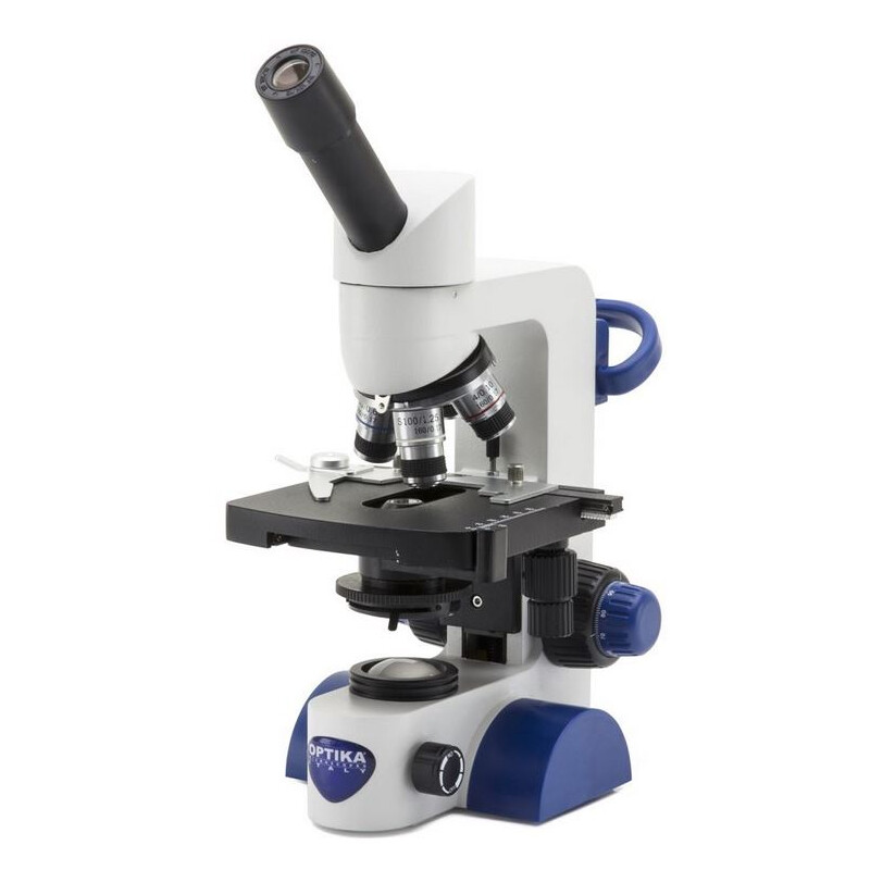 Optika Microscoop B-65, mono, 40-1000x, LED, Akku, Kreuztisch