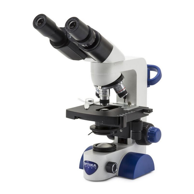 Optika Microscoop B-69, bino, 40-1000x, LED, oplaadbare batterij, Kruistafel