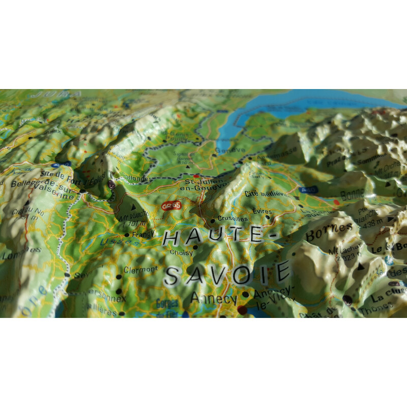 3Dmap Regionale kaart Les Alpes Françaises et ses massifs alpins