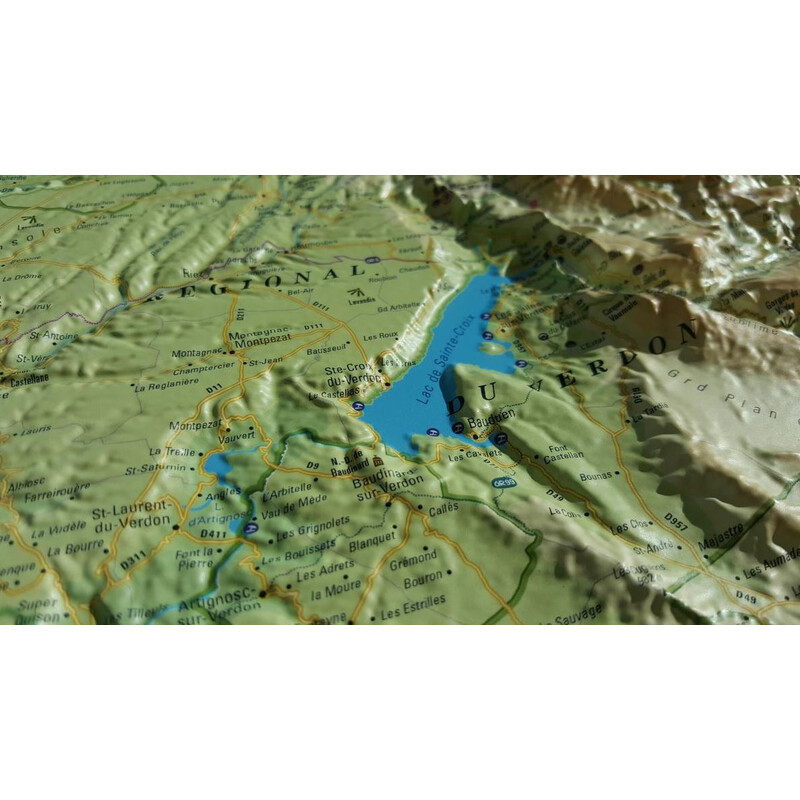 3Dmap Regionale kaart Le Verdon