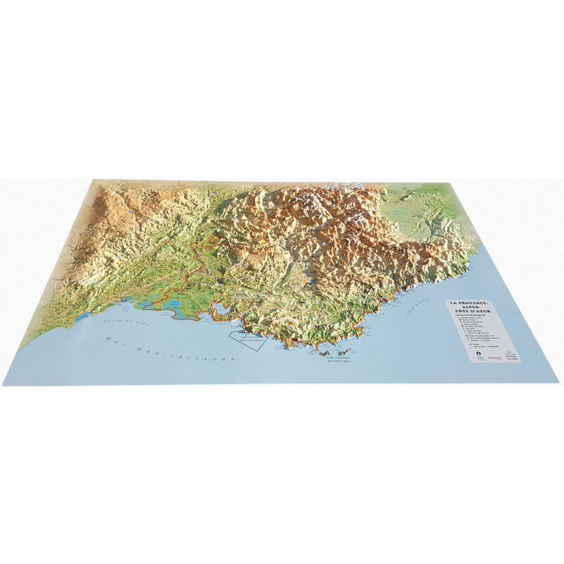3Dmap Regionale kaart La Provence-Alpes-Cotes d'Azur