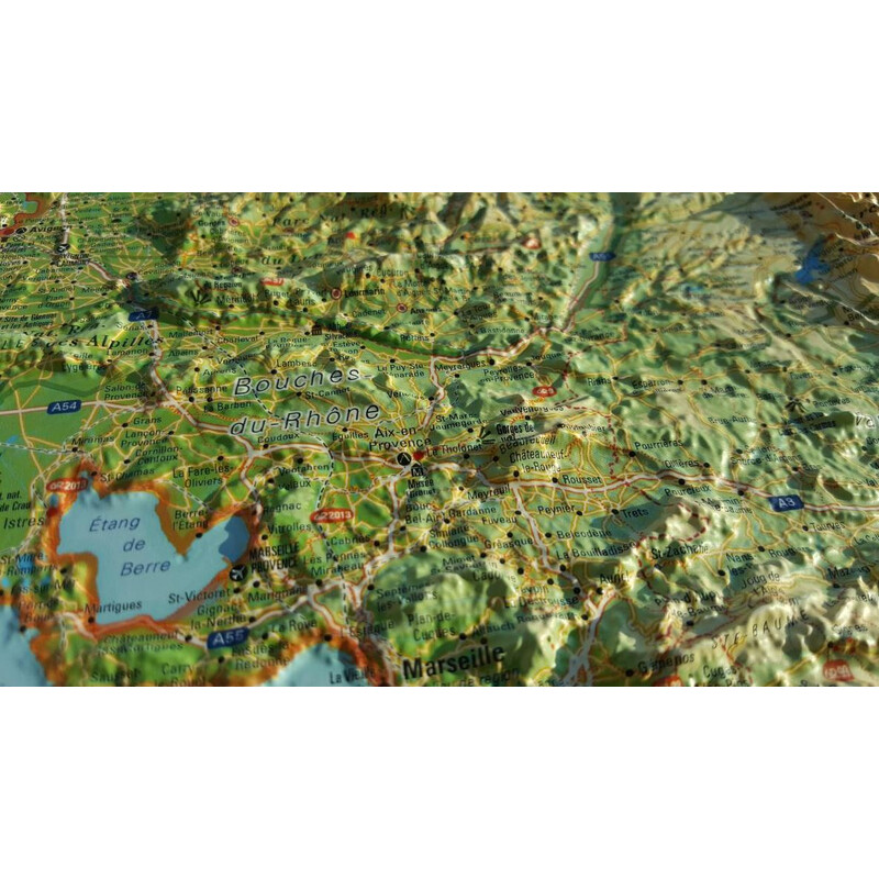 3Dmap Regionale kaart La Provence-Alpes-Cotes d'Azur