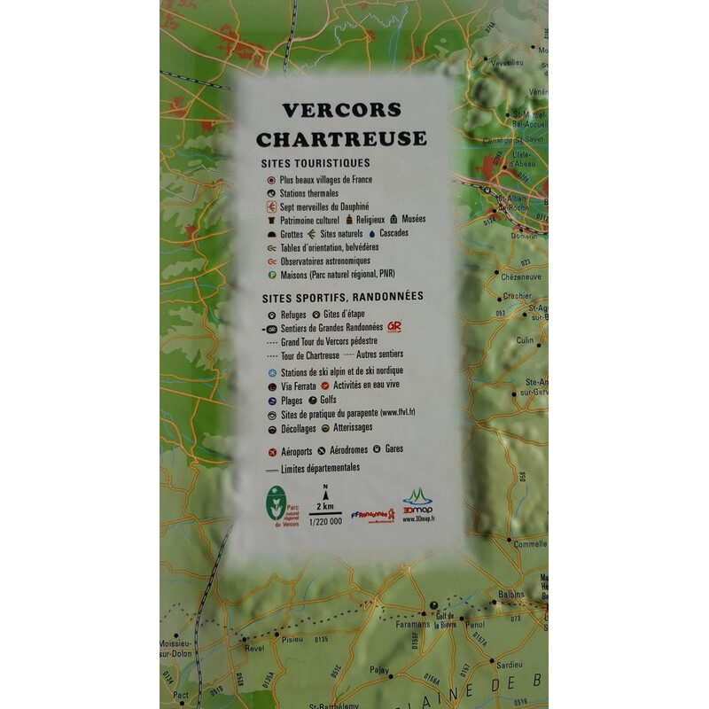 3Dmap Regionale kaart Vercors-Chartreuse
