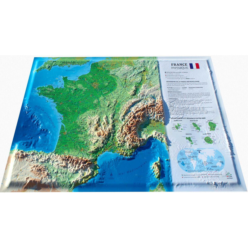 3Dmap Kaart La France Physique (petite)