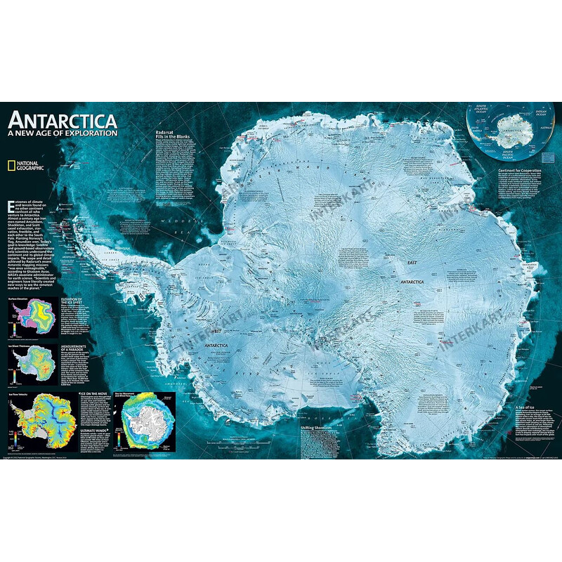 National Geographic continentkaart Antarctica (Engels)