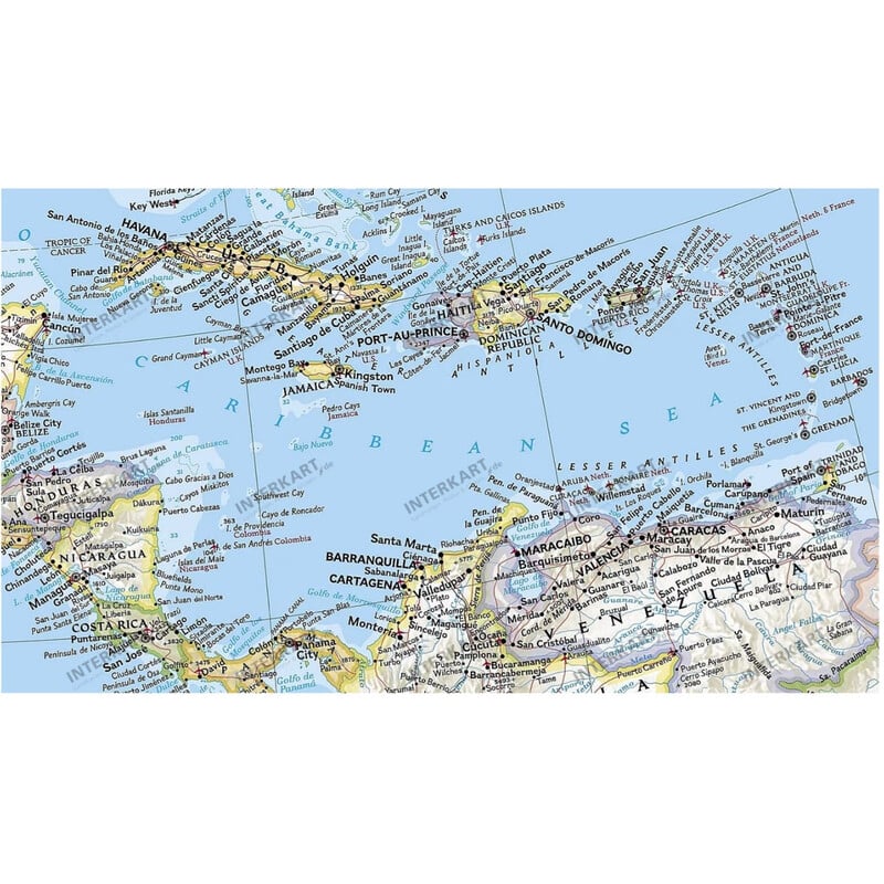 National Geographic continentkaart Noord-Amerika, politiek (Engels)