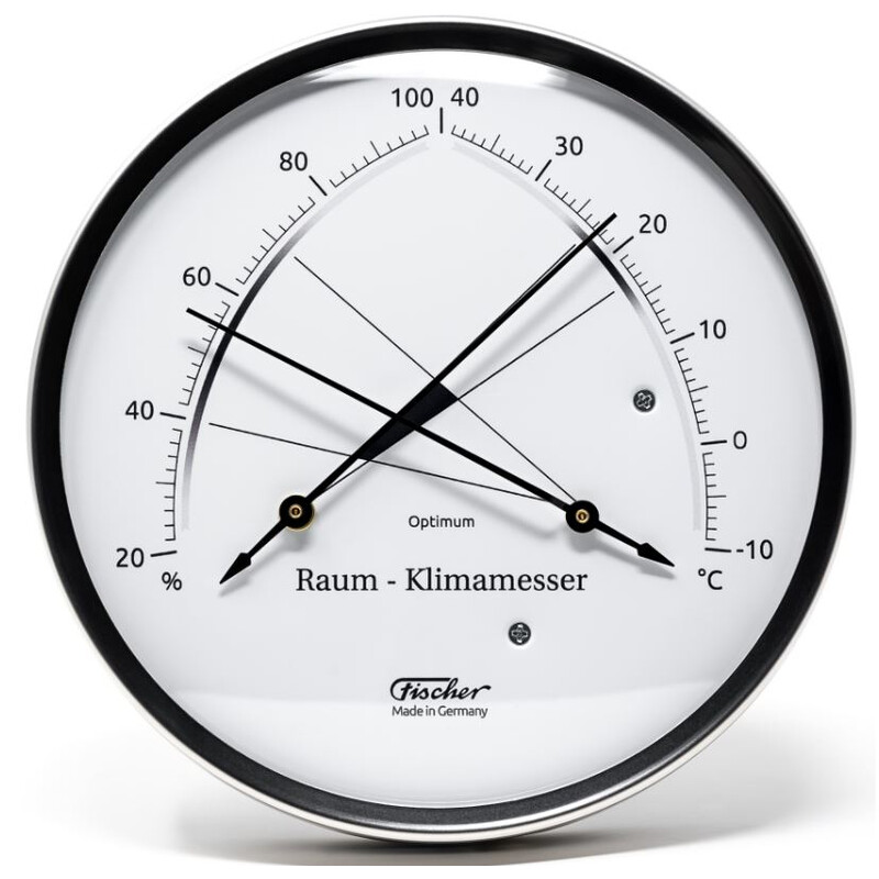 Fischer Weerstation Ruimteklimaatmeter Roestvrij staal synthetisch