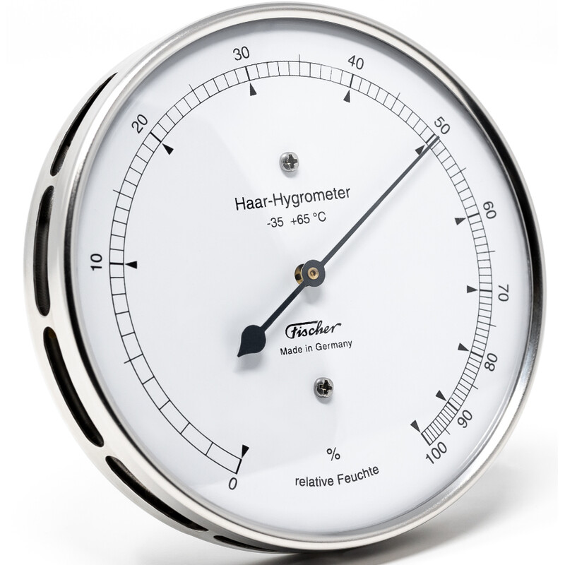 Fischer Weerstation Haarhygrometer Roestvrij staal