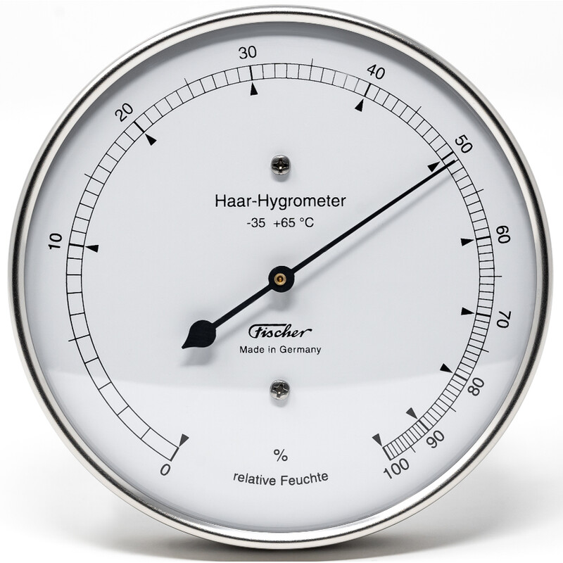Fischer Weerstation Haarhygrometer Roestvrij staal
