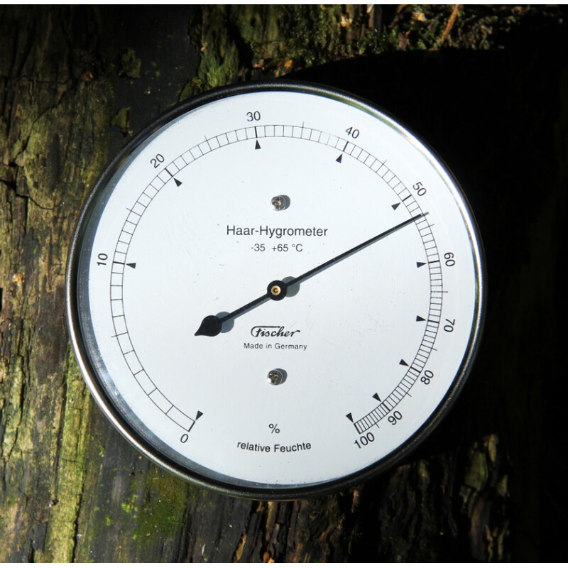 Fischer Weerstation Haarhygrometer Roestvrij staal
