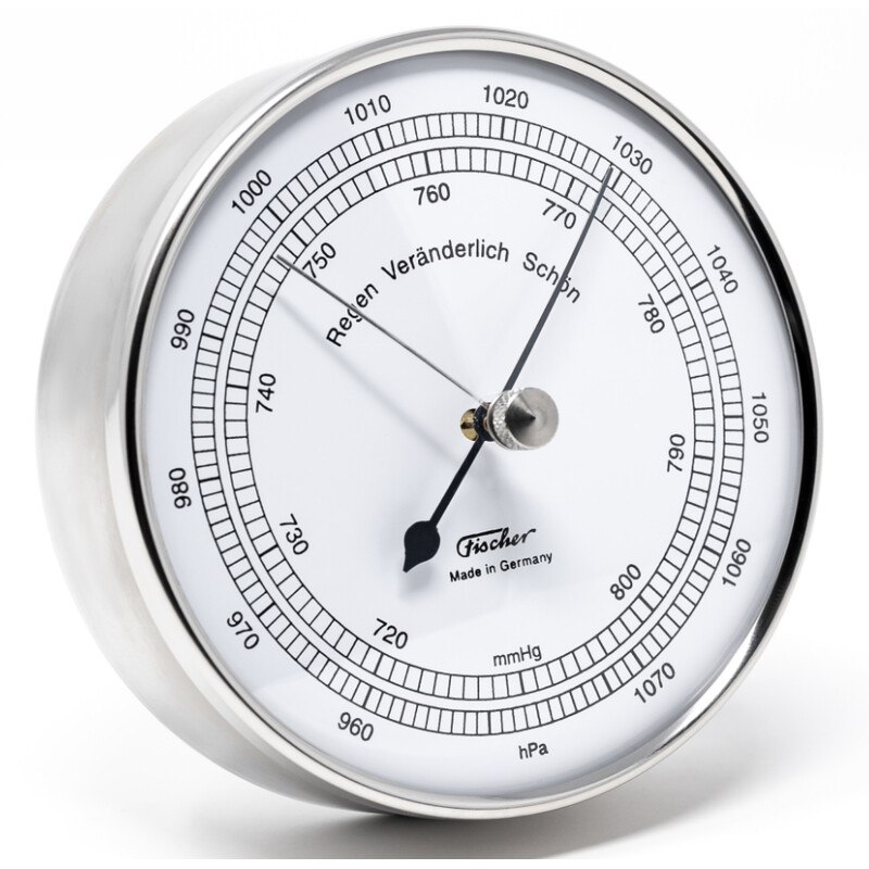Fischer Weerstation Roestvrij stalen barometer