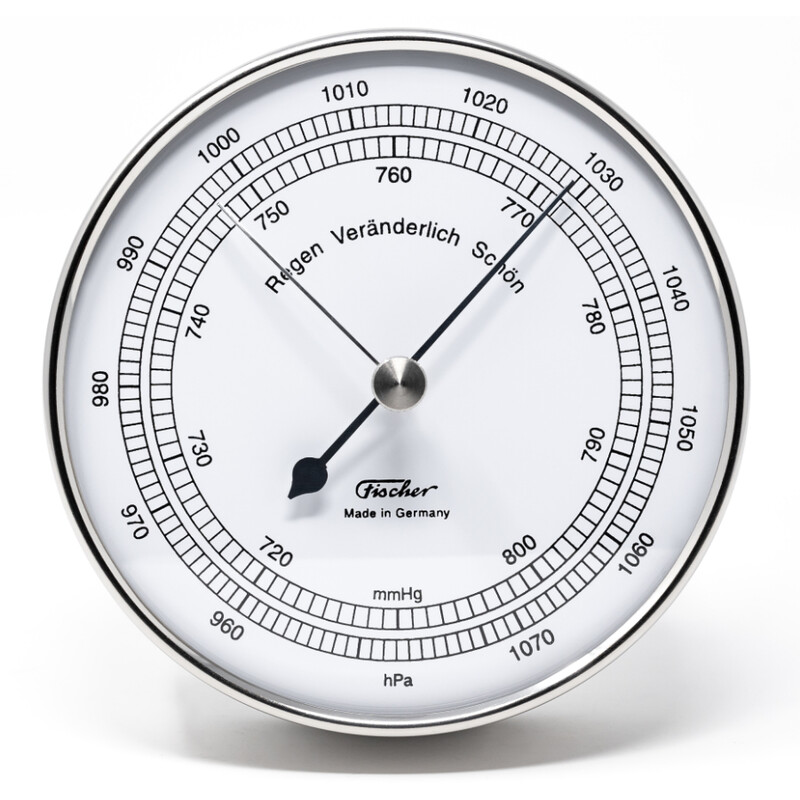 Fischer Weerstation Roestvrij stalen barometer