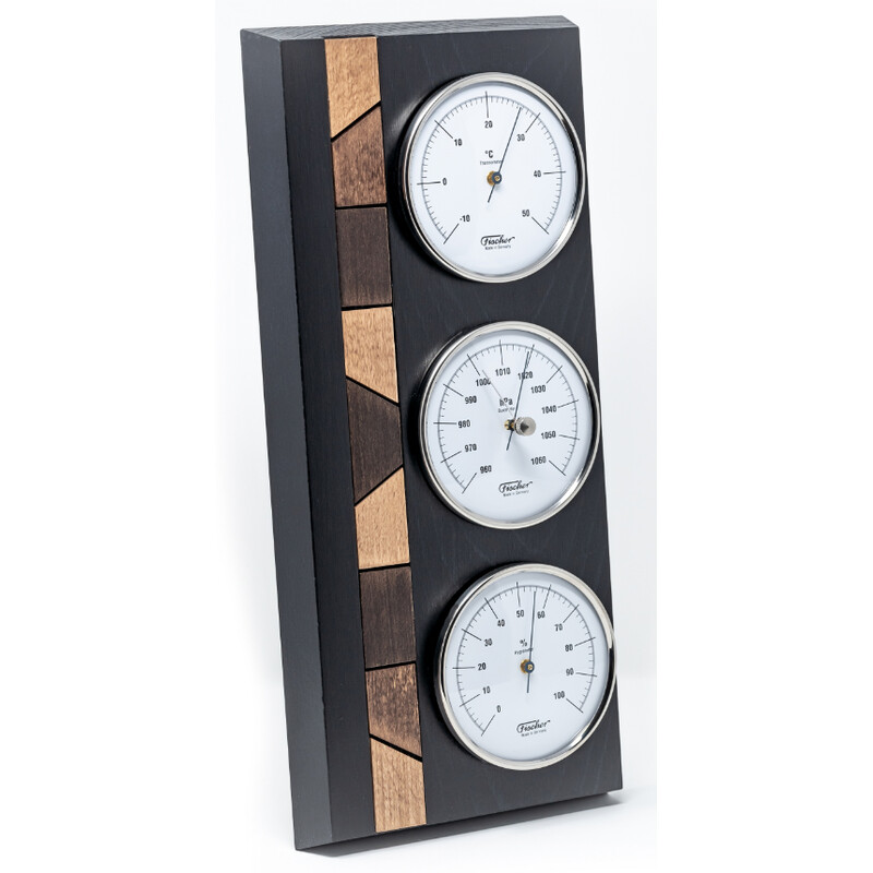 Fischer Weerstation van echt hout zwart