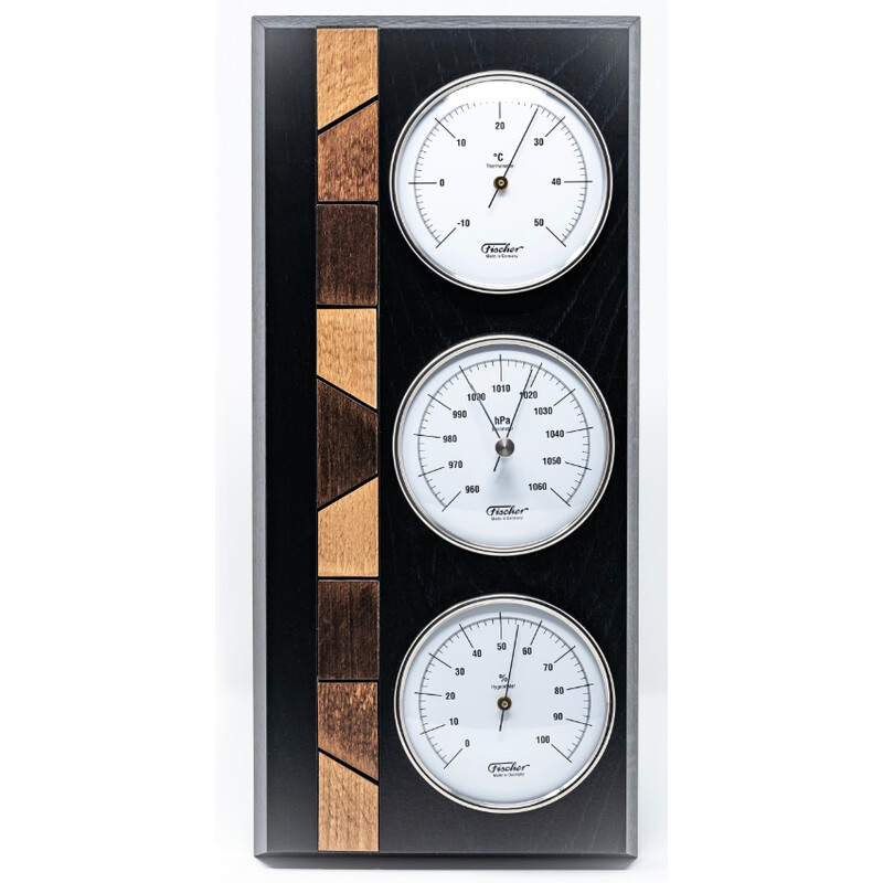 Fischer Weerstation van echt hout zwart