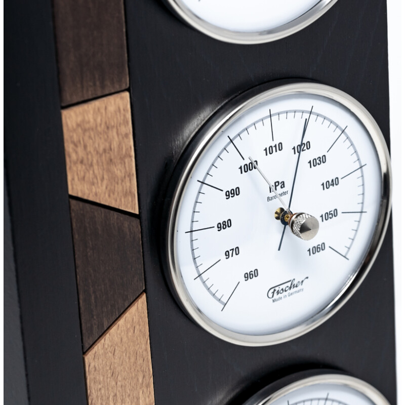 Fischer Weerstation van echt hout zwart