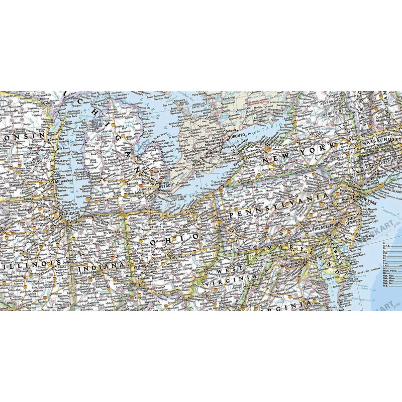 National Geographic VSA-kaart, politiek (Engels) (111 x 77 cm)
