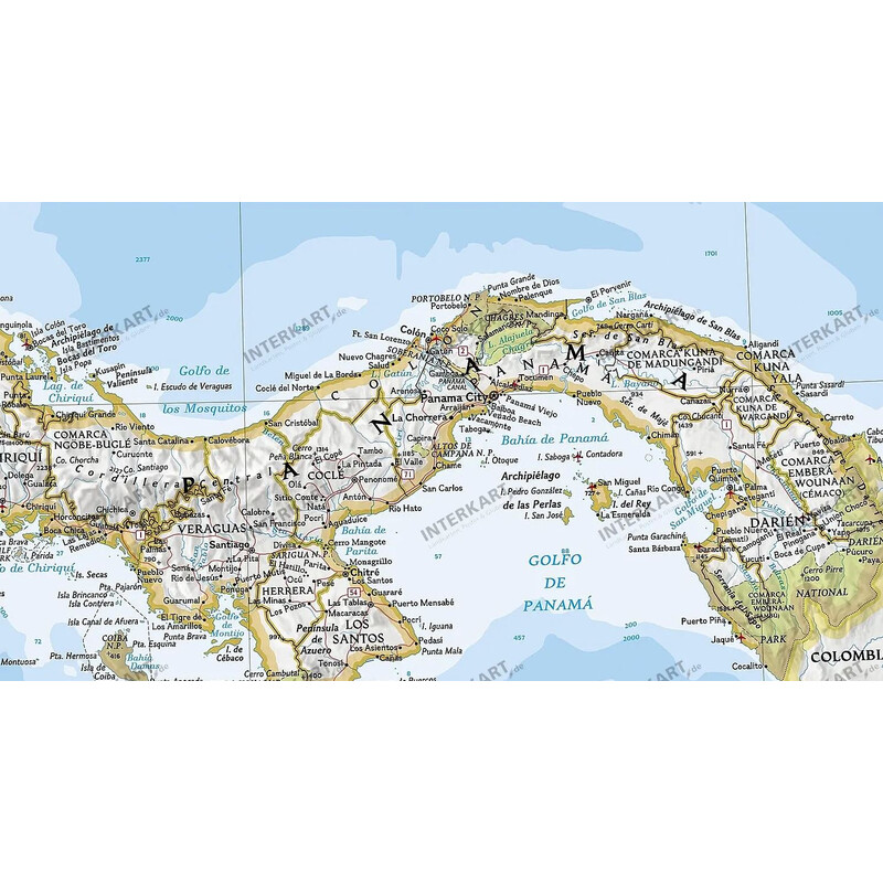 National Geographic Regionale kaart Midden-Amerika (Engels)