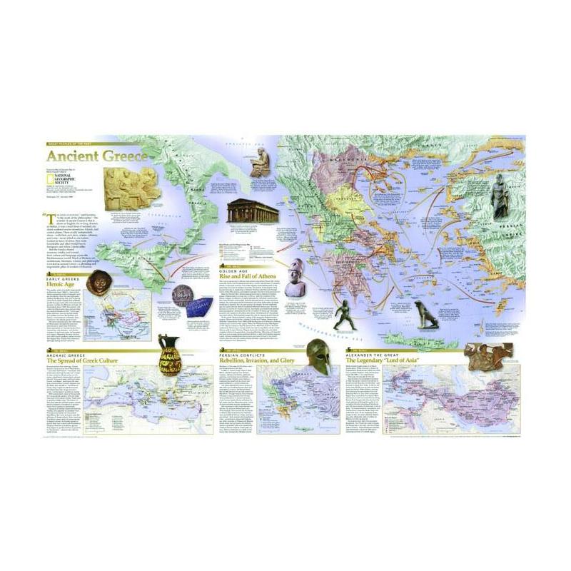 National Geographic Kaart Map Greece - 2-seitig