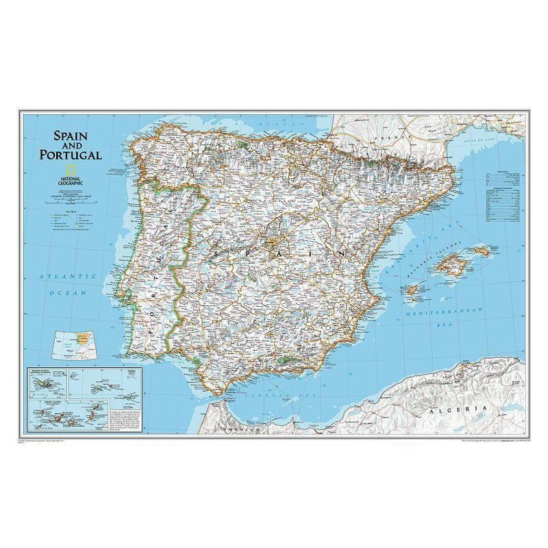 National Geographic Kaart Spanje en Portugal (Engels)